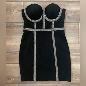 Bebe beaded black dress
